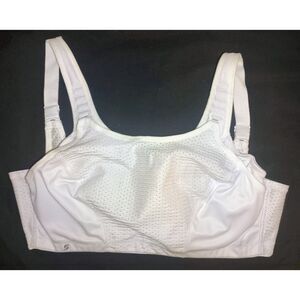 Glamorise Custom Control Wire-free Sports Bra Size 38F White Plus Size Lingerie